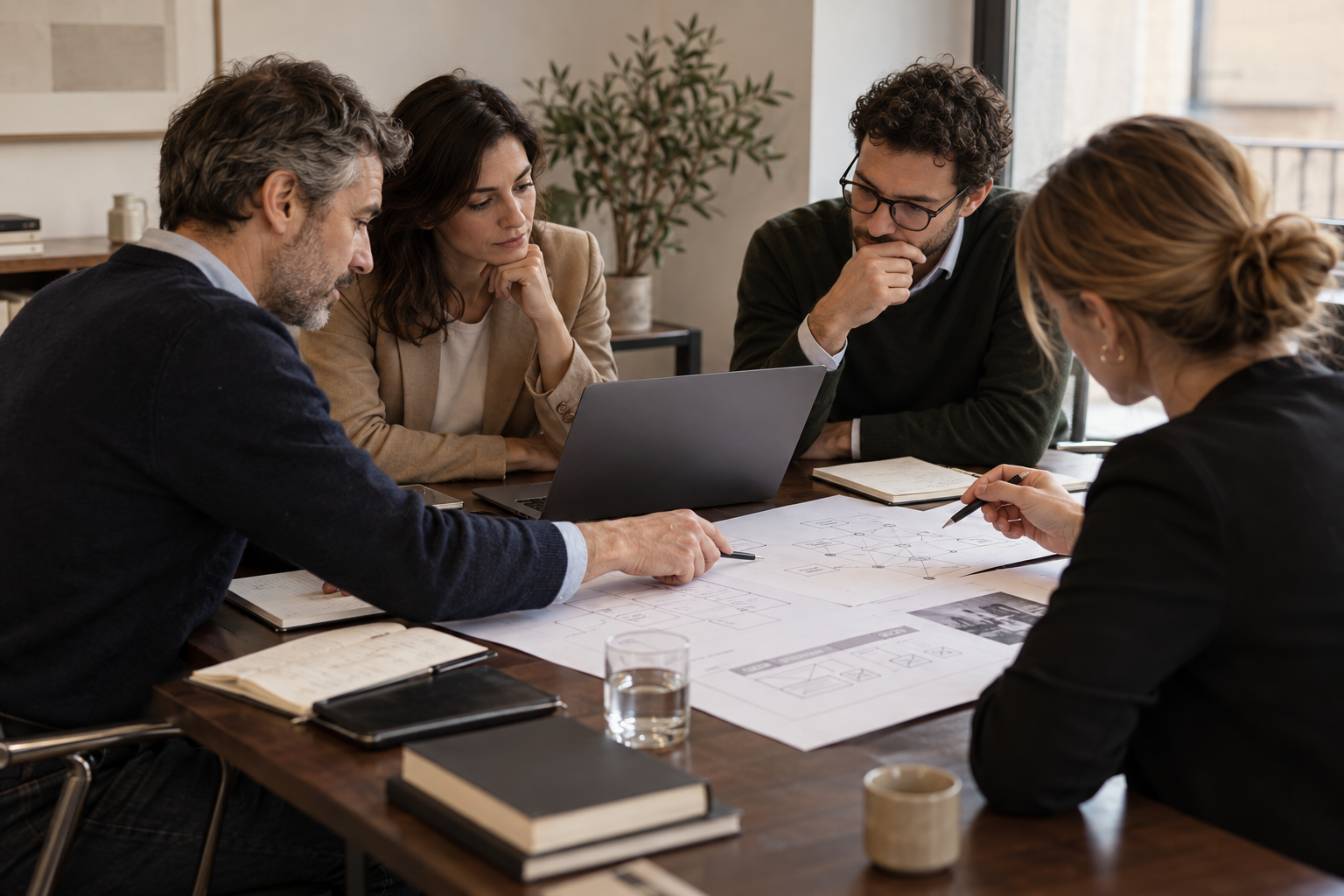 Immagine generata con IA: rappresentazione illustrativa di una collaborazione professionale